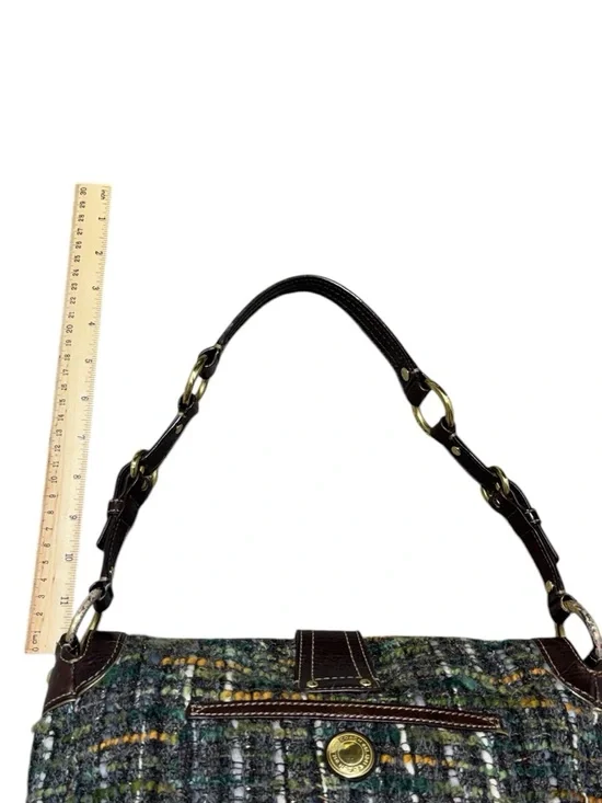RARE VTG Coach Soho Womens Tweed Shoulder Bag Wool Alpaca Brown Green Y2K - Picture 9 of 16